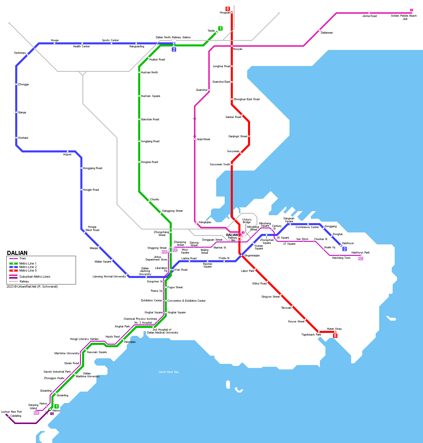 Dalian metro tram streetcar map