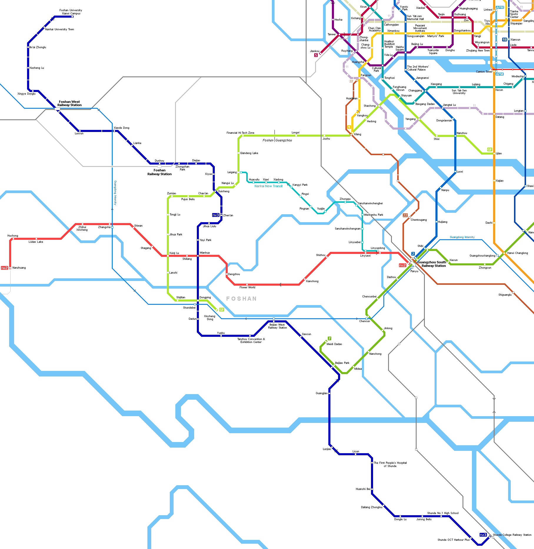 Guangzhou Metro Map © UrbanRail.Net