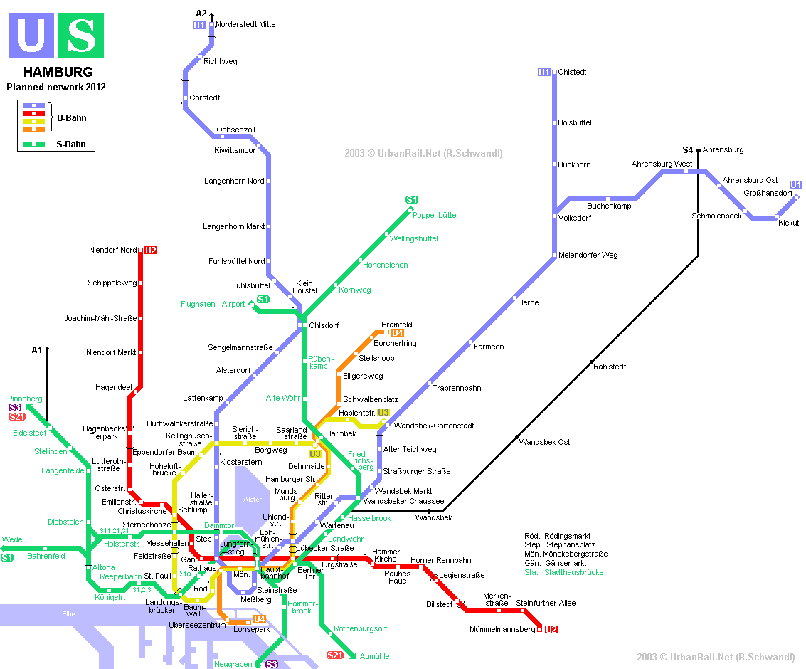UrbanRail.Net > Europe > Germany > Hamburg U-Bahn (Hochbahn) and S ...