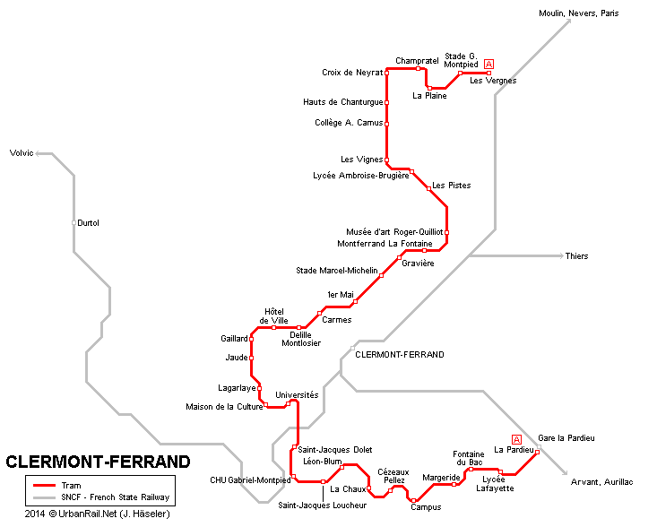 clermont ferrand tram map