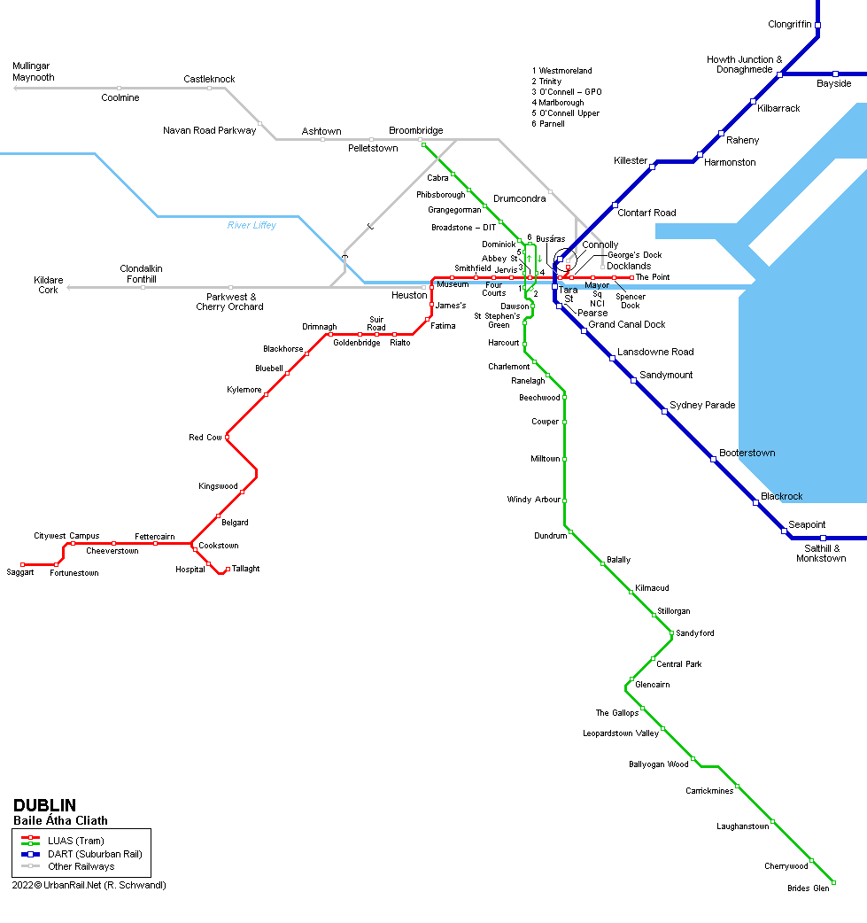 Dublin Rail Map © R. Schwandl