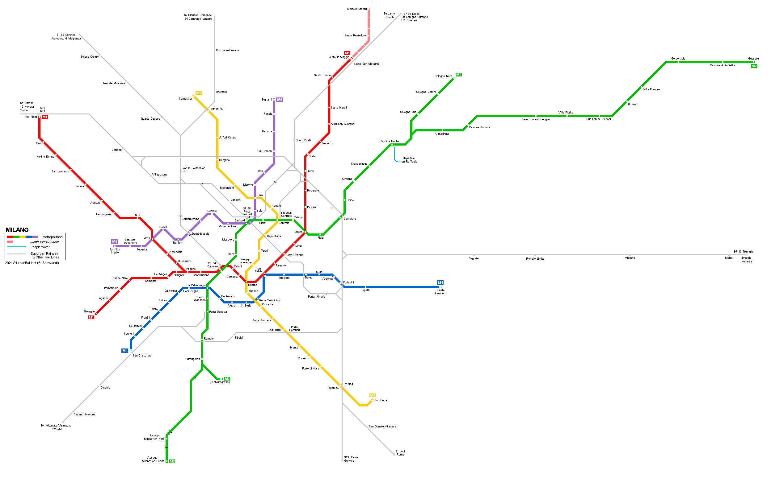 MILANO metro map