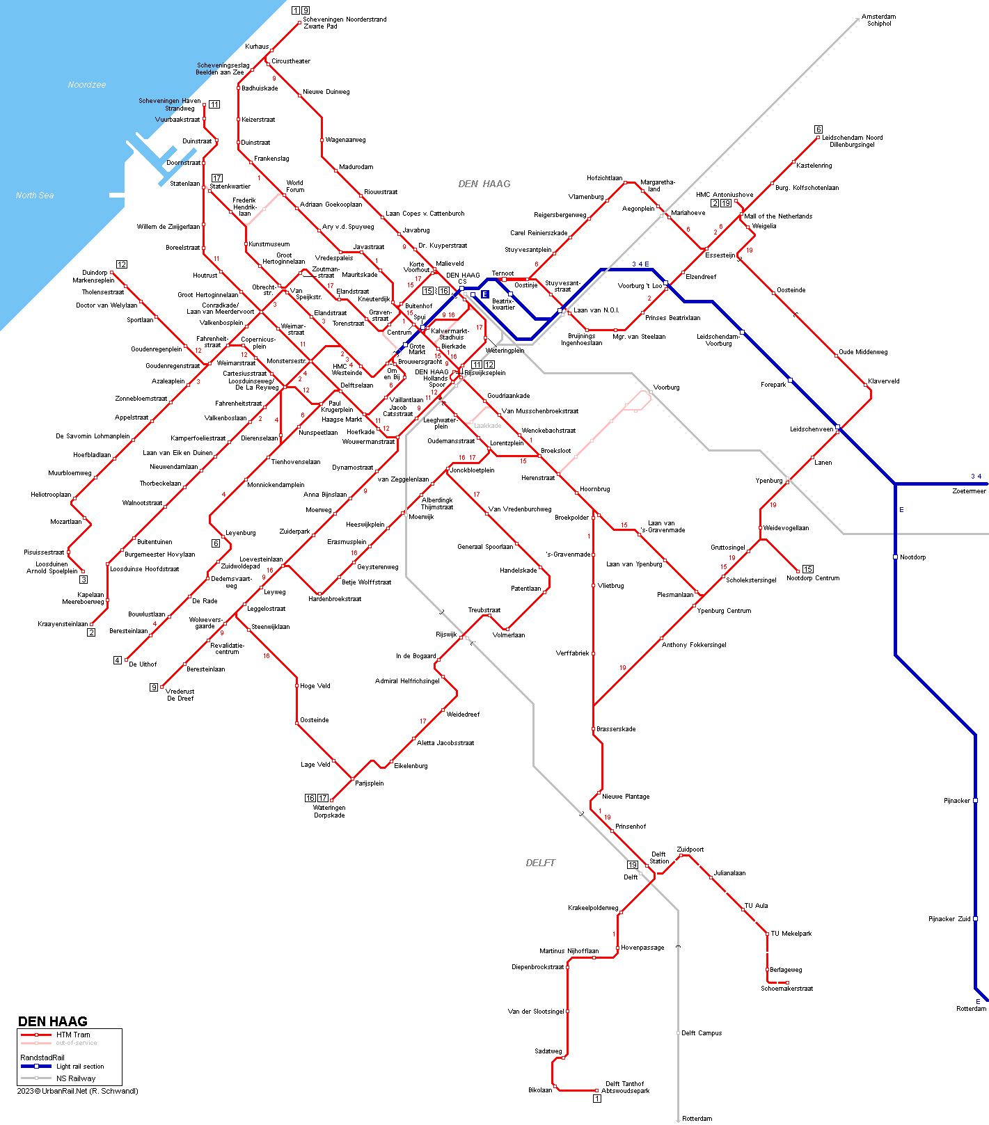 Den Haag The Hague Tram Map