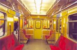 Warsaw Metro train interior 1998