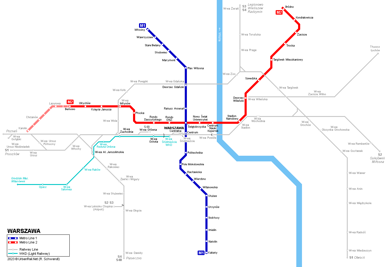 Warsaw Warszawa metro map