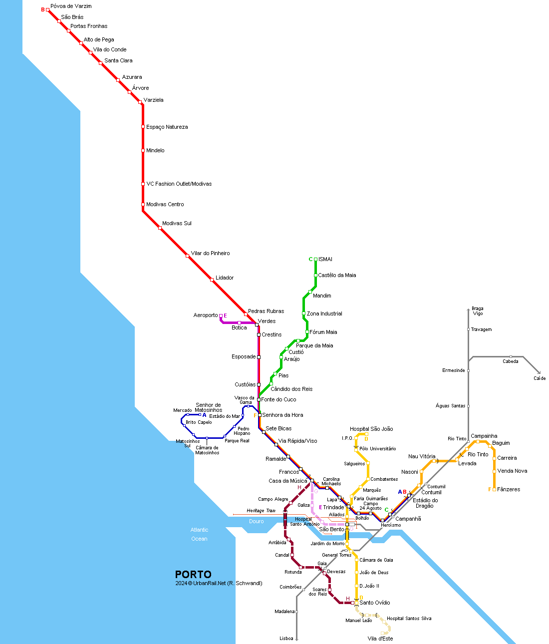 Porto Metro Ligeiro map