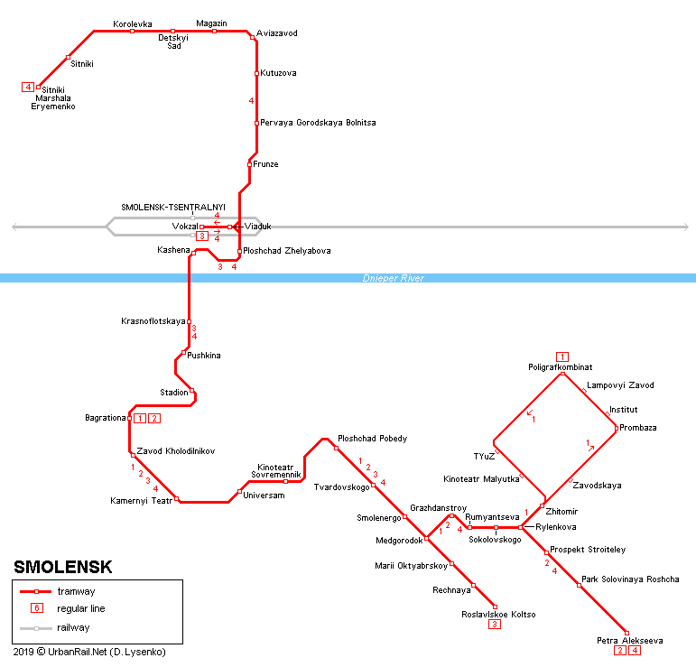 Smolensk tram map