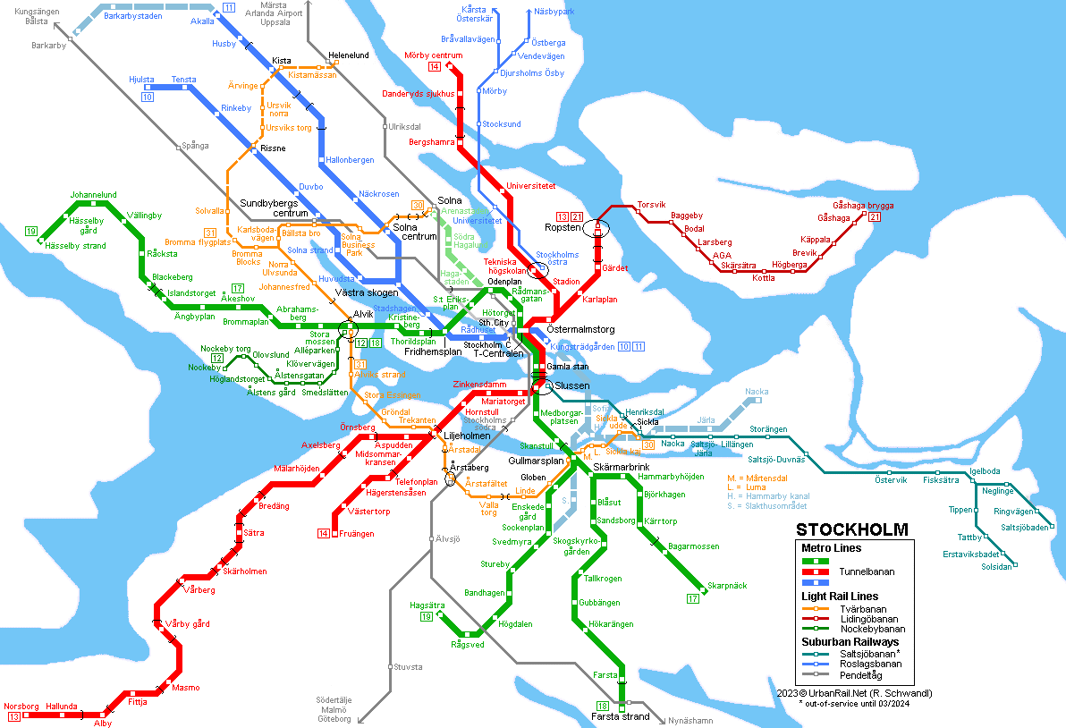UrbanRail.Net > Europe > Sweden > STOCKHOLM Tunnelbana