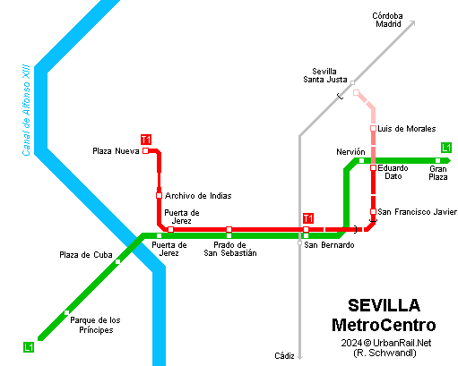 Sevilla Tram Network MetroCentro