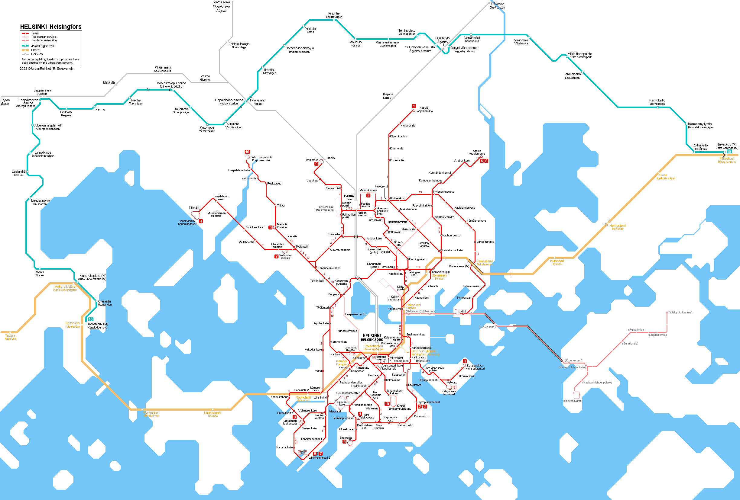 Helsinki Tram Map