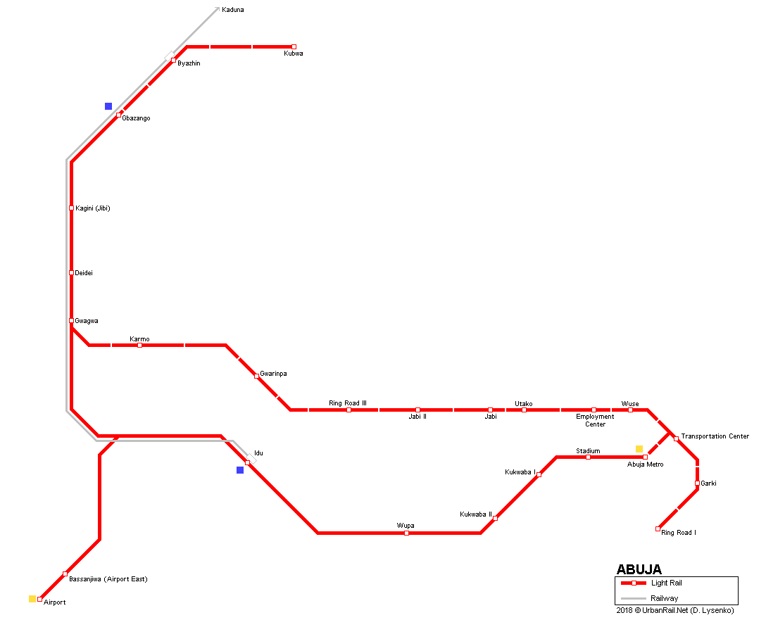 Abuja light rail metro map