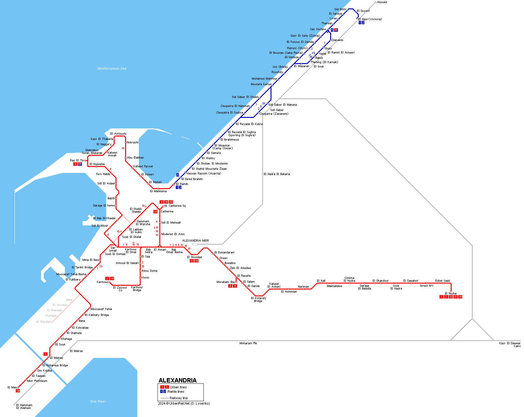 Alexandria Tram Map 