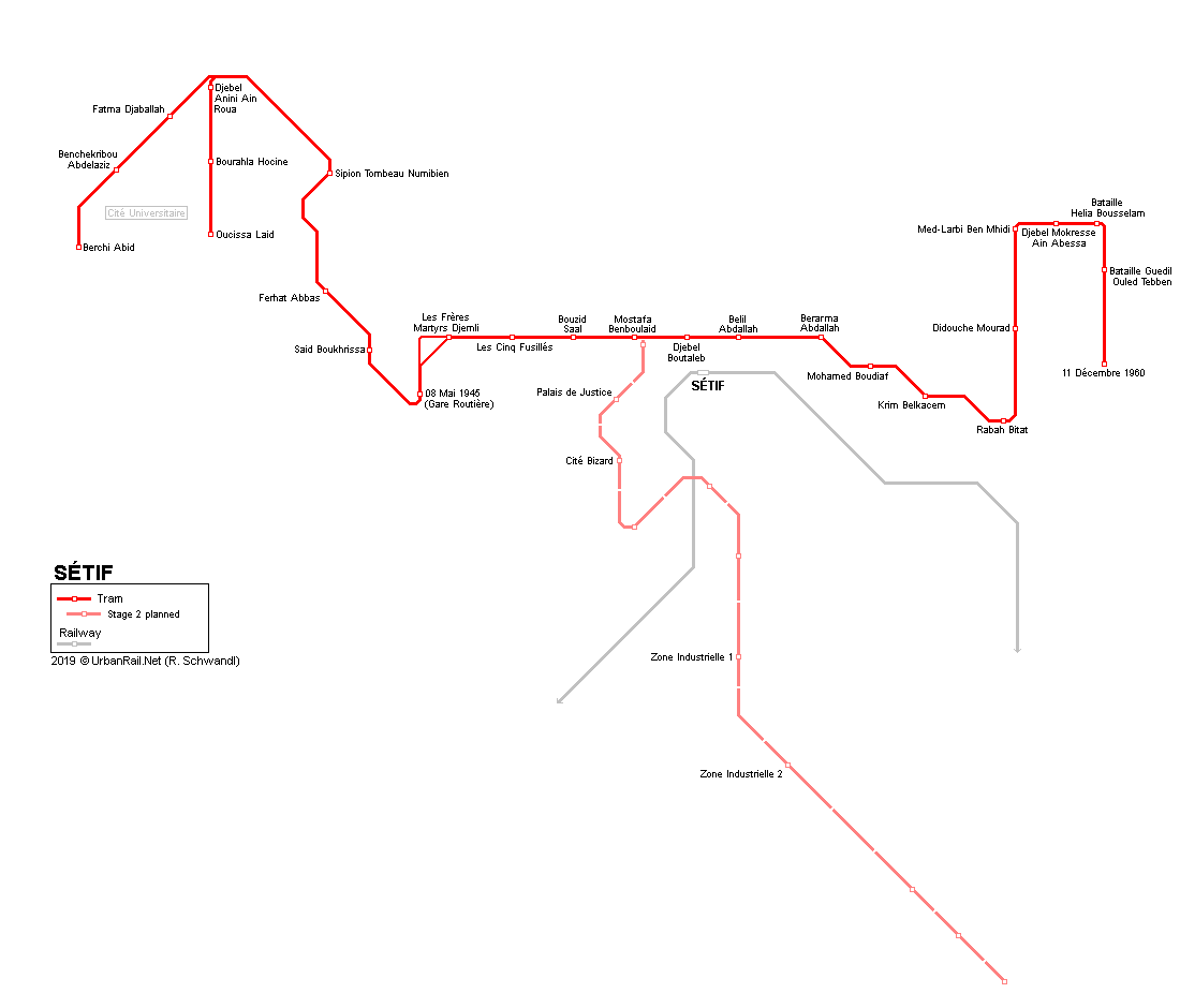 Sétif tram map