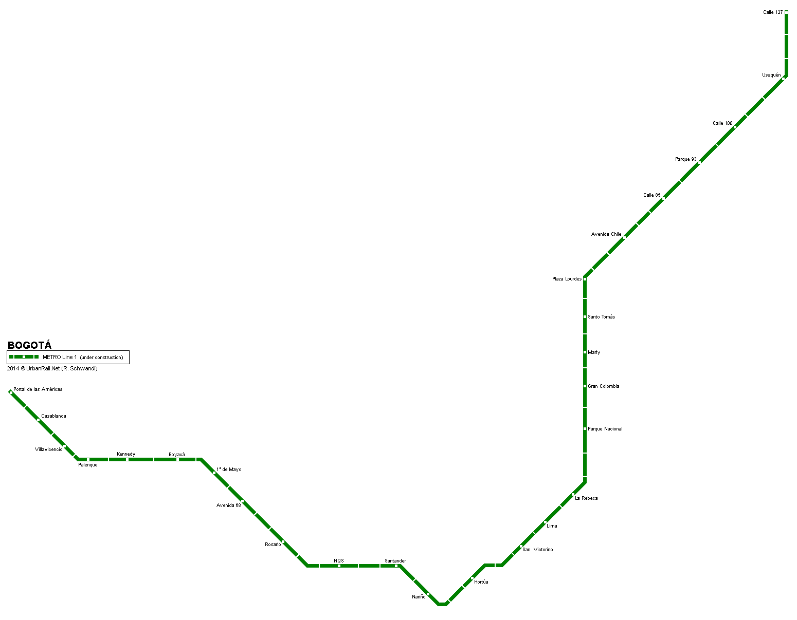 Bogotá metro map