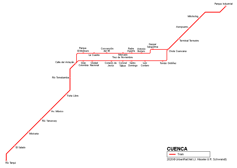 Cuenca tram map