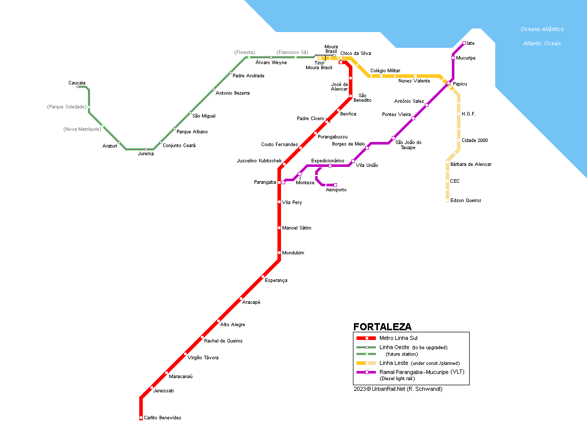 Fortaleza Metro map (under construction) thanks to Felix Nikitin
