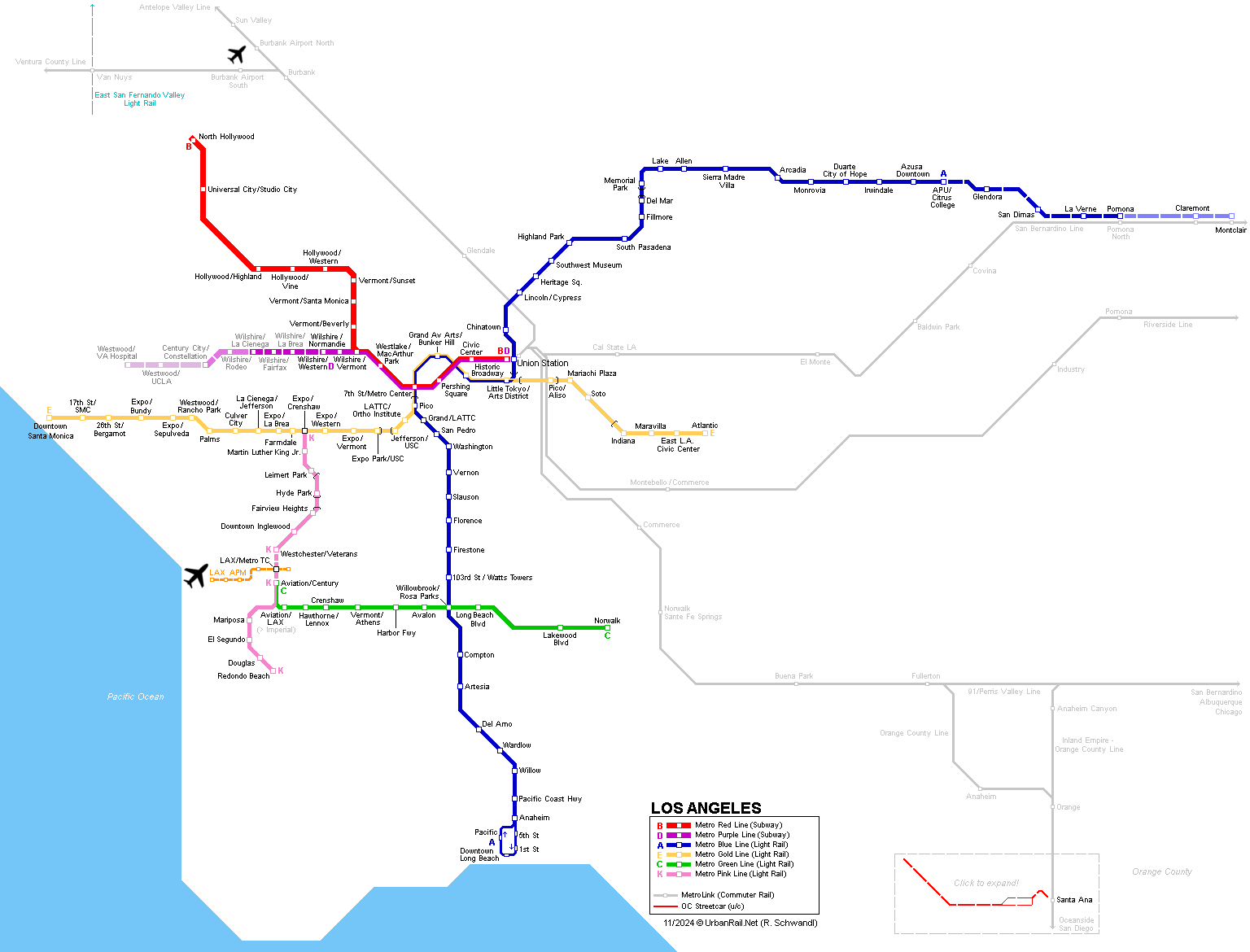 Los Angeles Metro map 