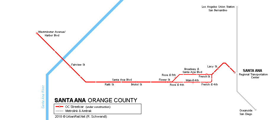 OC Streetcar map