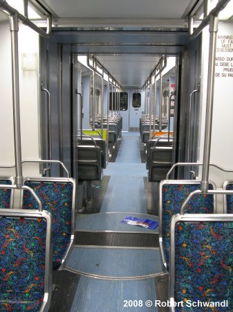 Inside Blue Line train