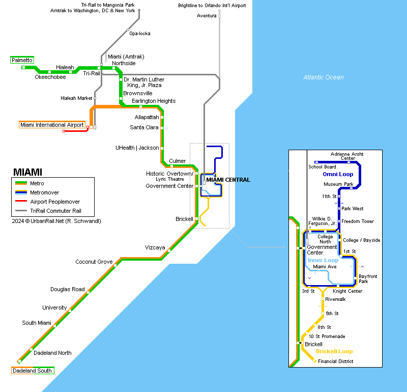 Miami Metrorail & Metromover © UrbanRail.Net