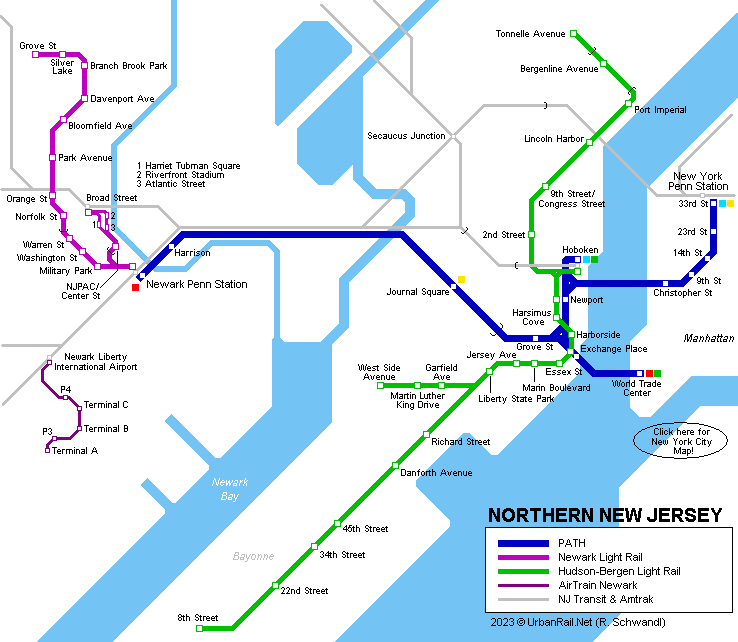Calligrapher Meestal De vreemdeling UrbanRail.Net > North America > USA > New Jersey > Newark City Subway, PATH  and Hudson-Bergen Light Rail