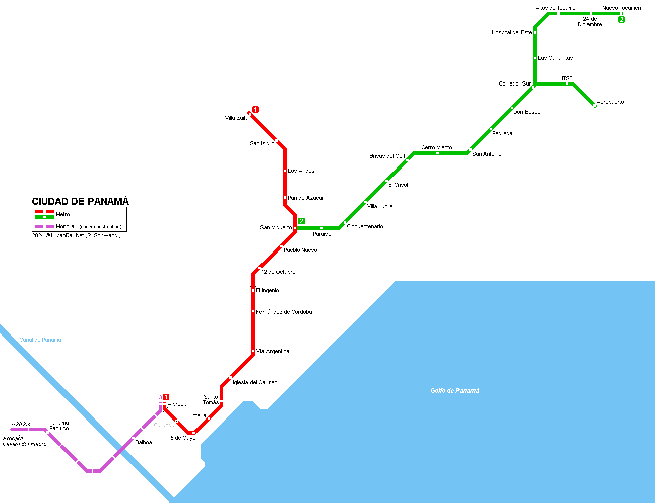 Panamá metro map © R. Schwandl