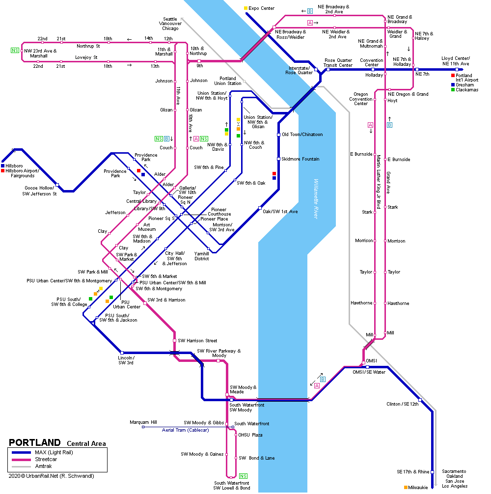 Portland Light Rail Map