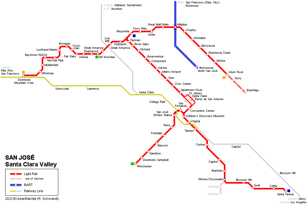 Urbanrail Net Usa San José Light Rail