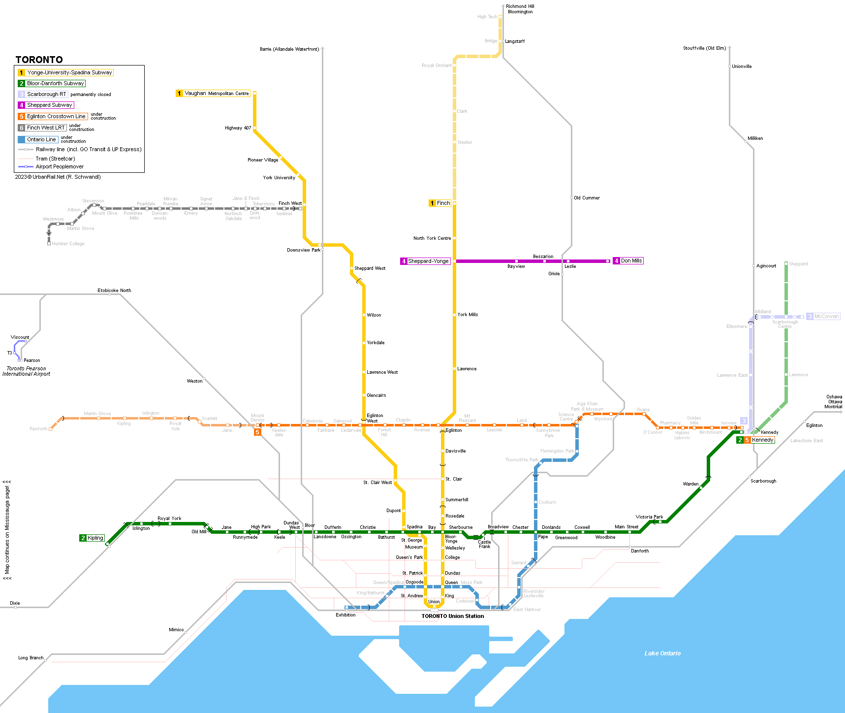 Toronto Subway & LRT map