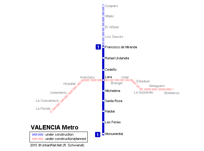 Valencia Metro Map 2005 © R. Schwandl