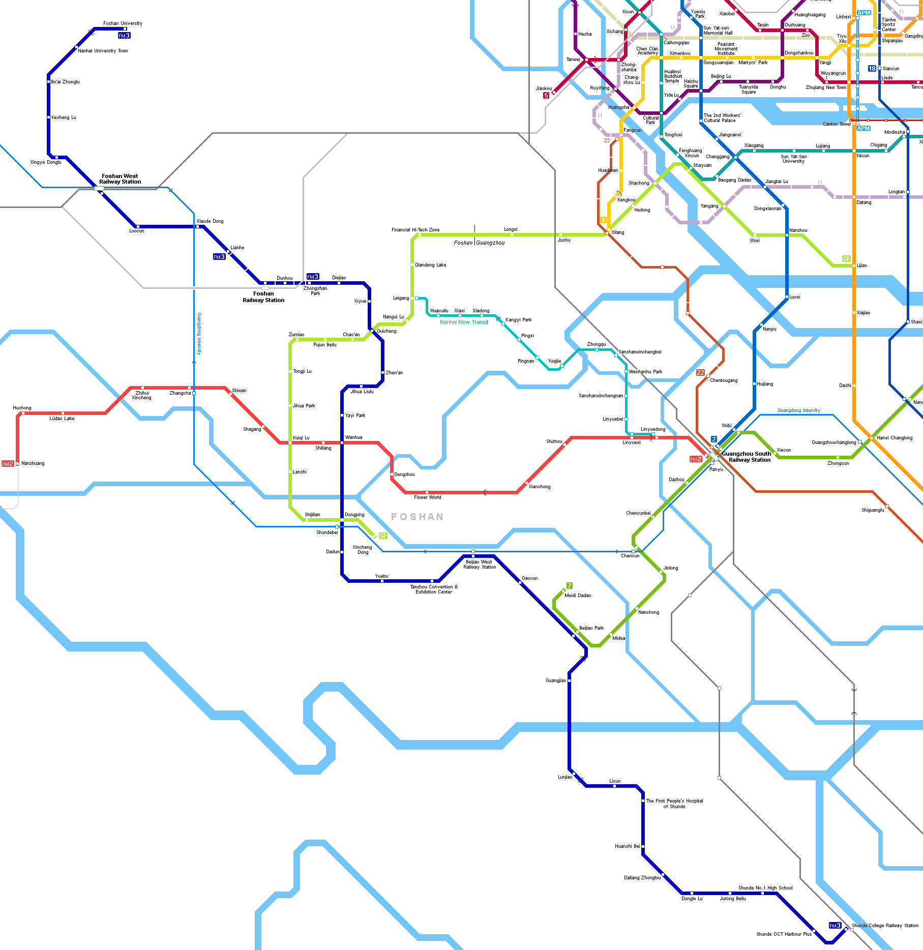 Guangzhou Metro Map © UrbanRail.Net