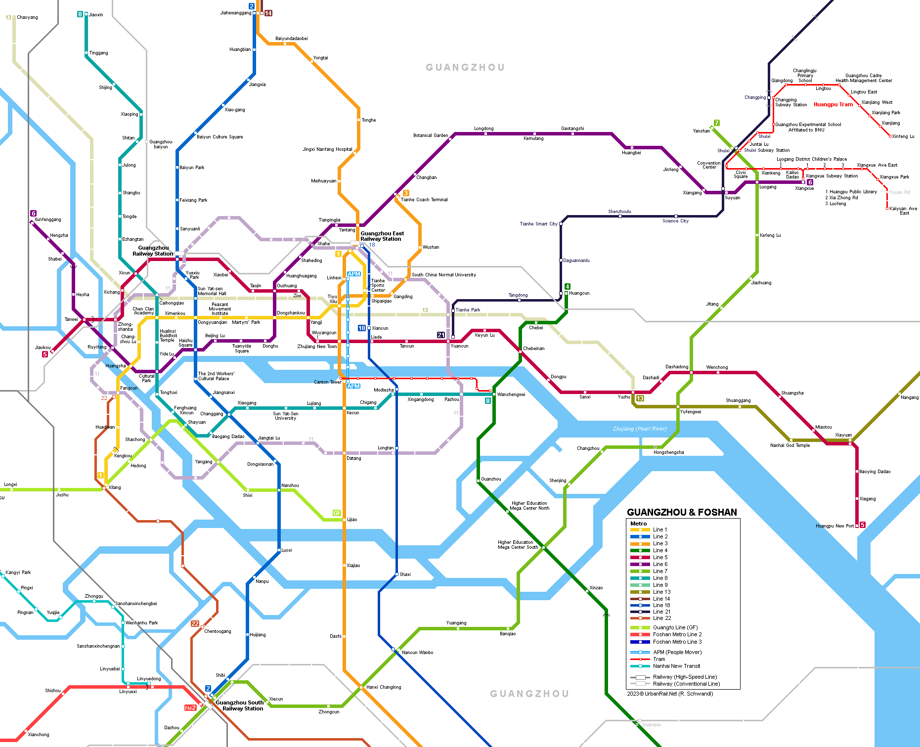 Guangzhou Metro Map © UrbanRail.Net