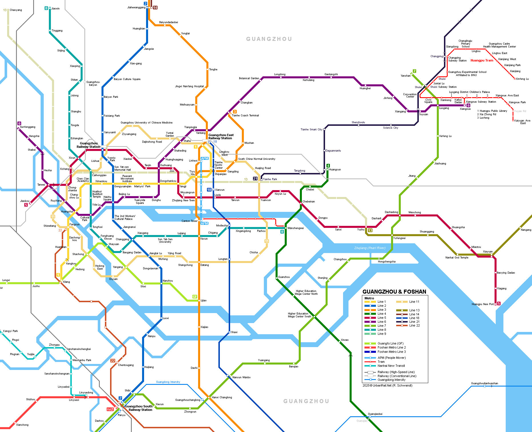 Guangzhou Metro Map © UrbanRail.Net