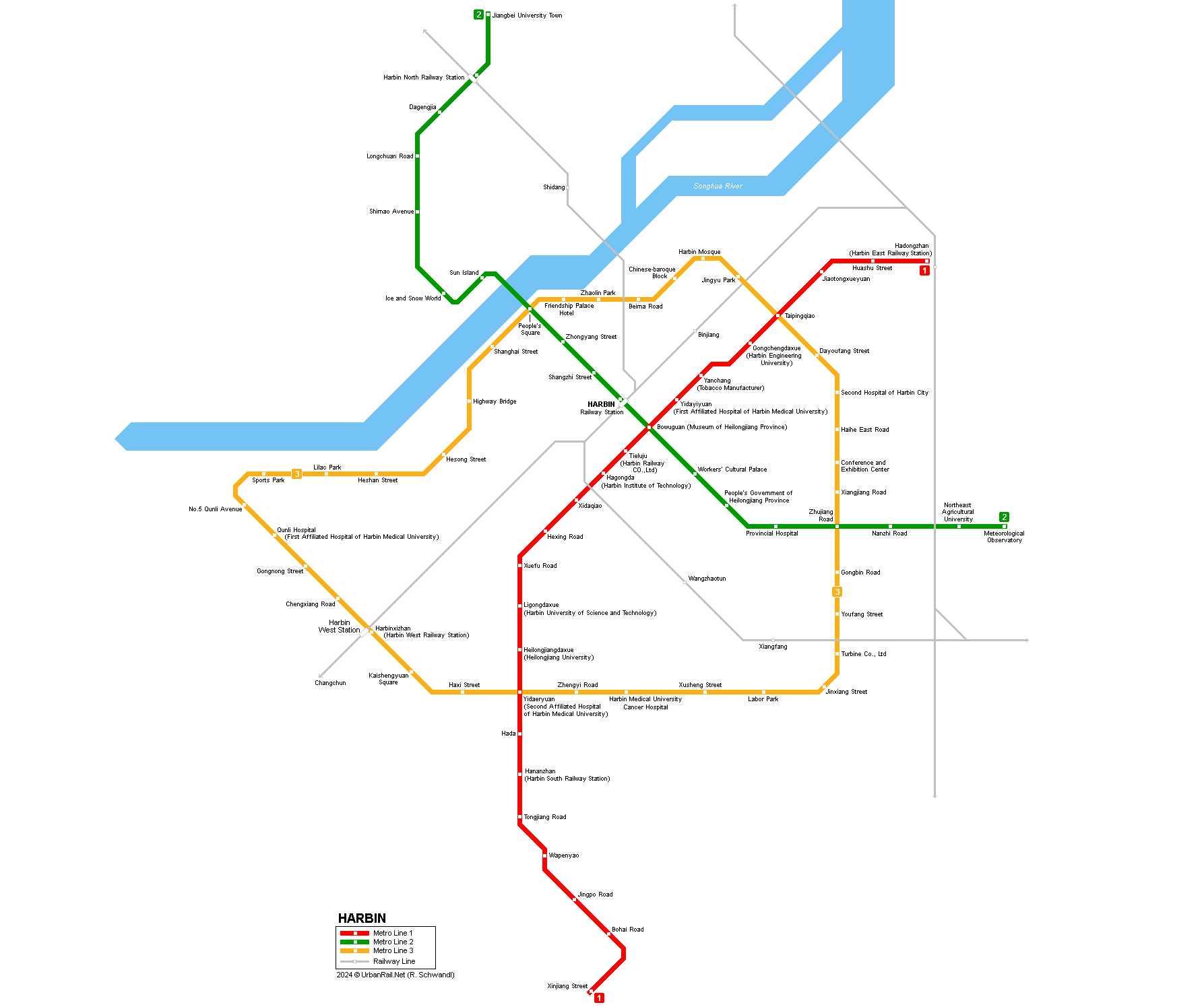 Карта метро харбин