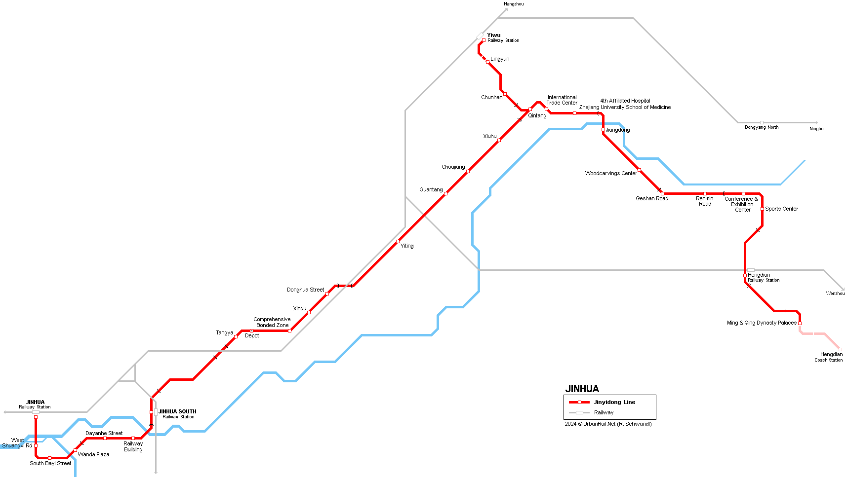 Jinhua Rail Map