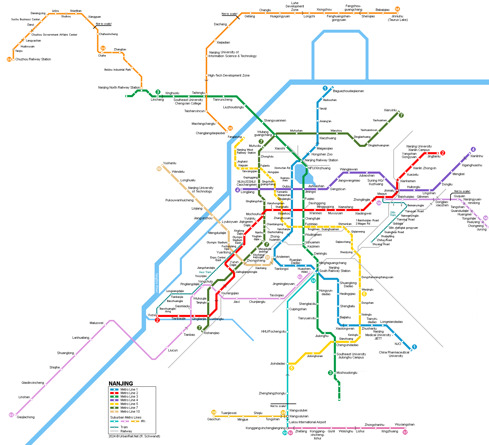 Nanjing Metro map © UrbanRail.Net