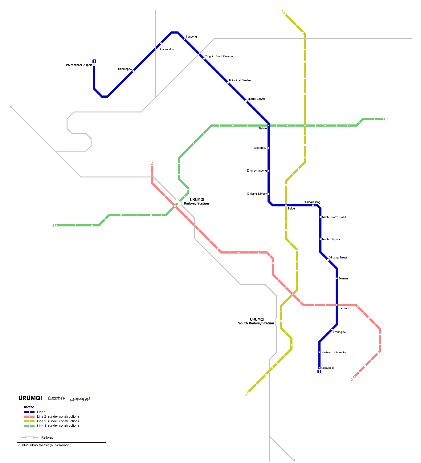 Ürümqi metro map