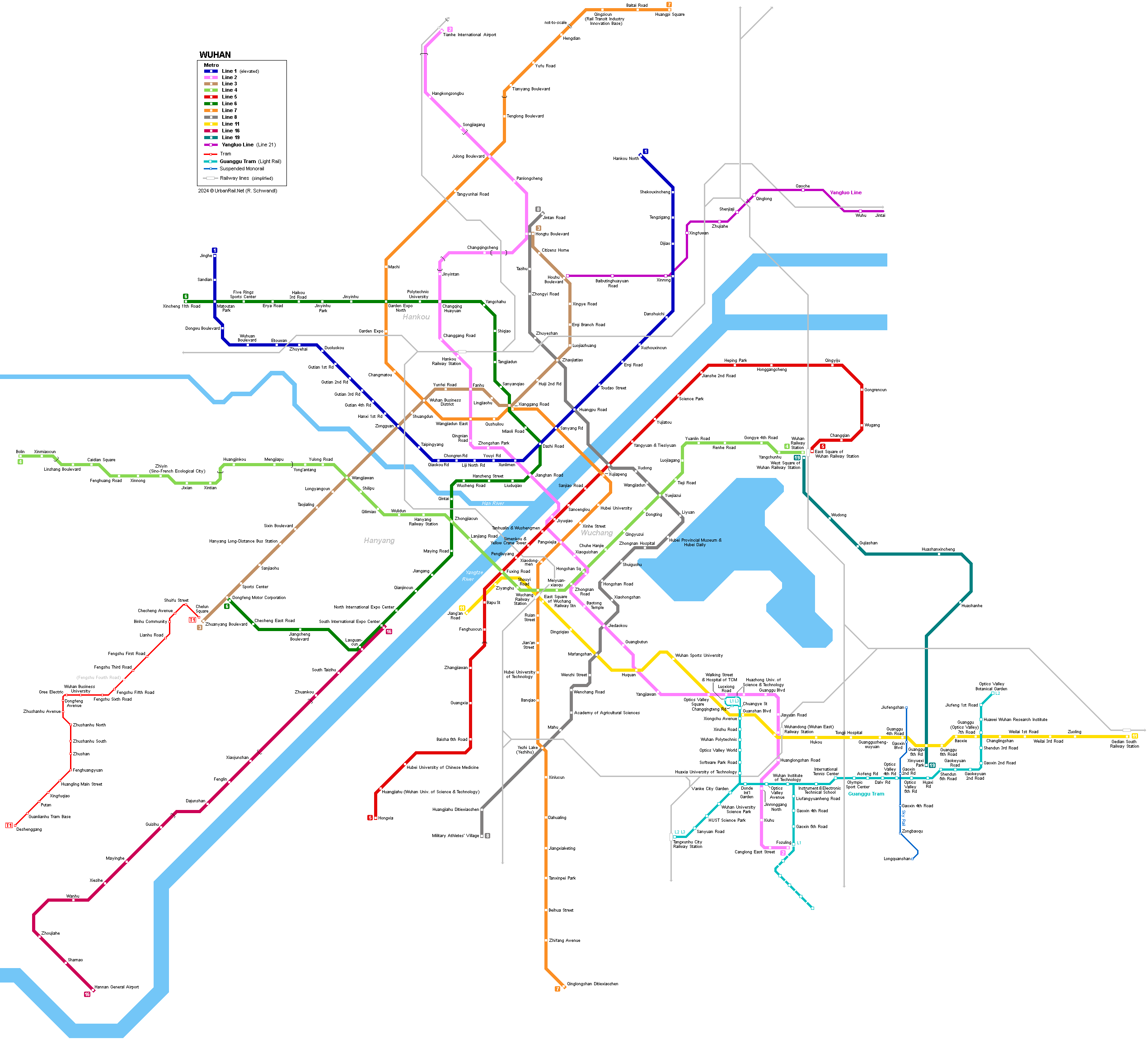 Wuhan Metro Map © R. Schwandl