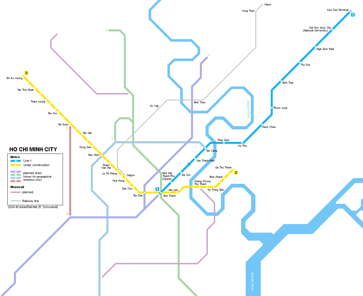 o Chi Minh City metro network map