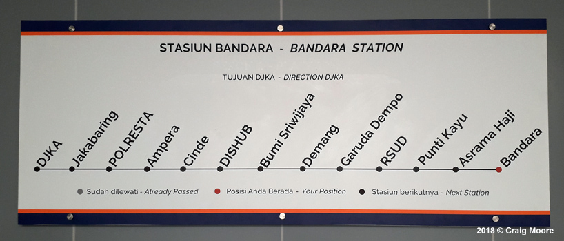 Palembang LRT map