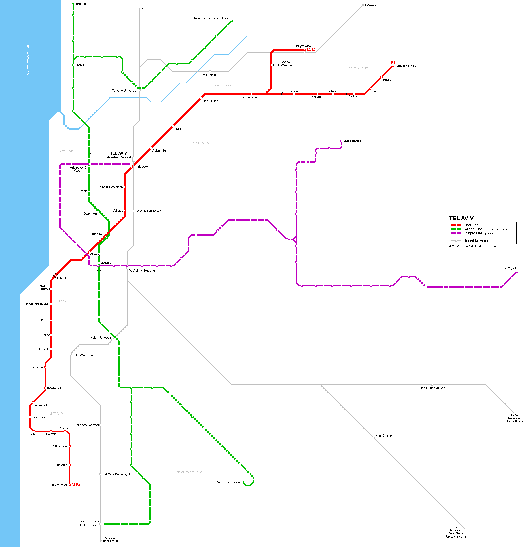 > Asia > Israel > Tel Aviv Metro (Light Rail)