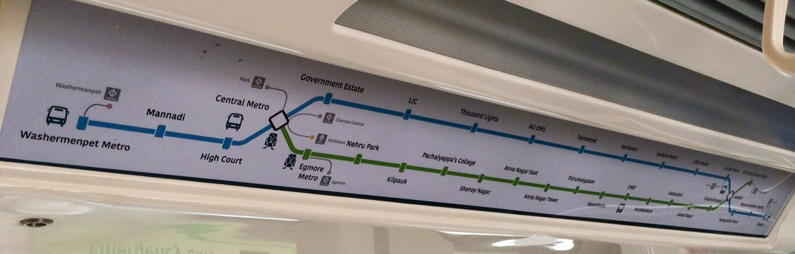 Chennai metro line diagram inside trains