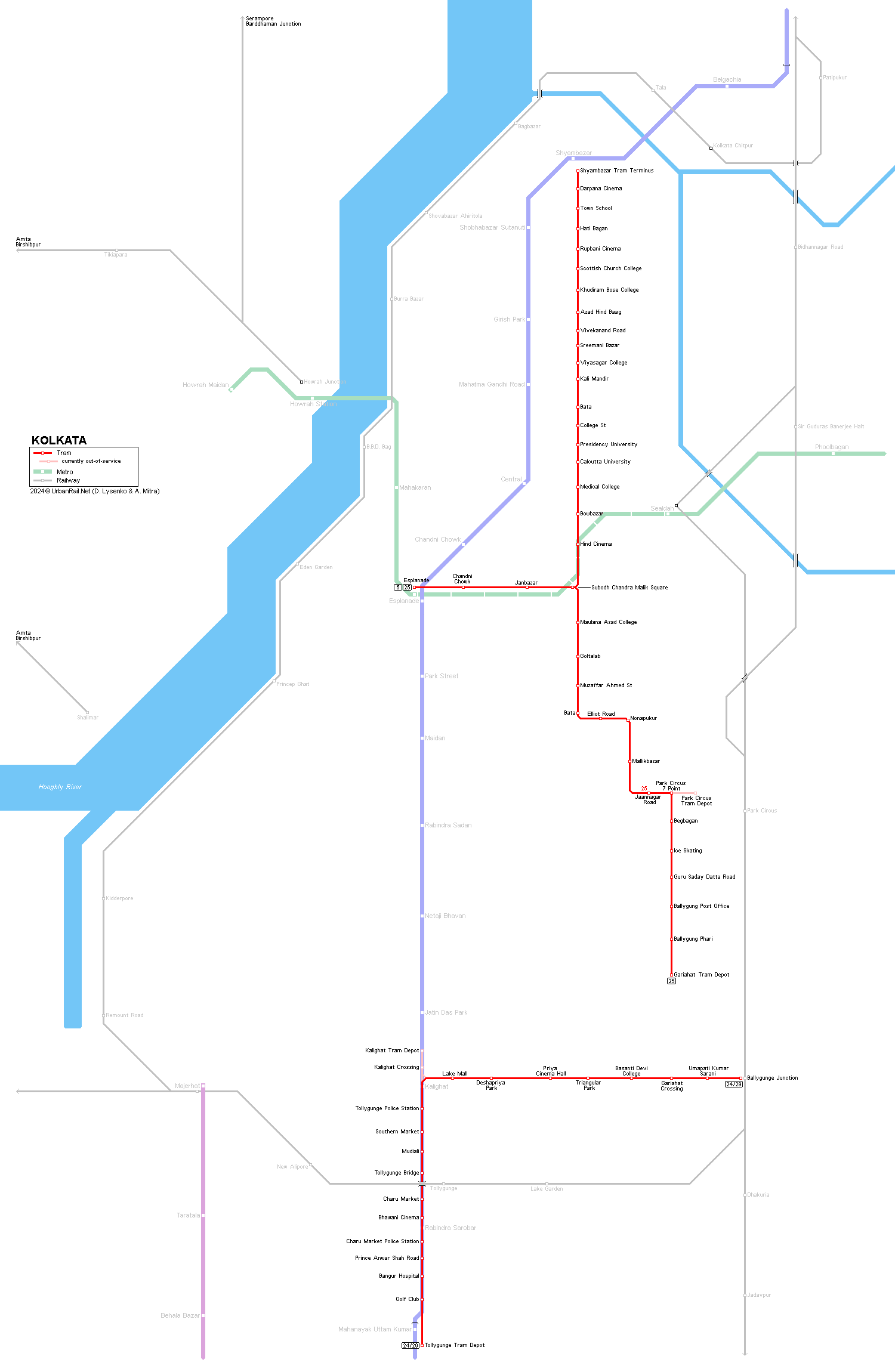 Kolkata Tram Map