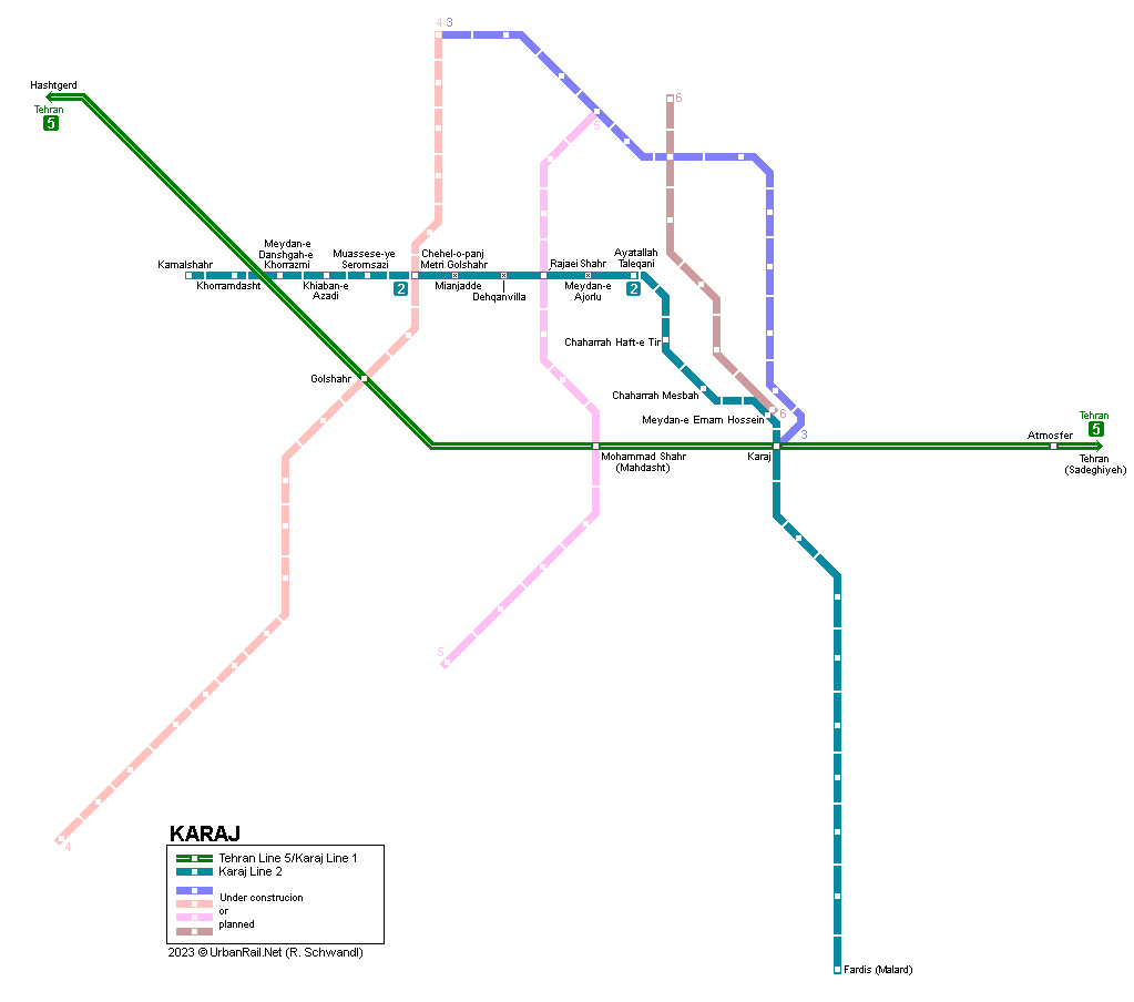 Karaj Metro Map