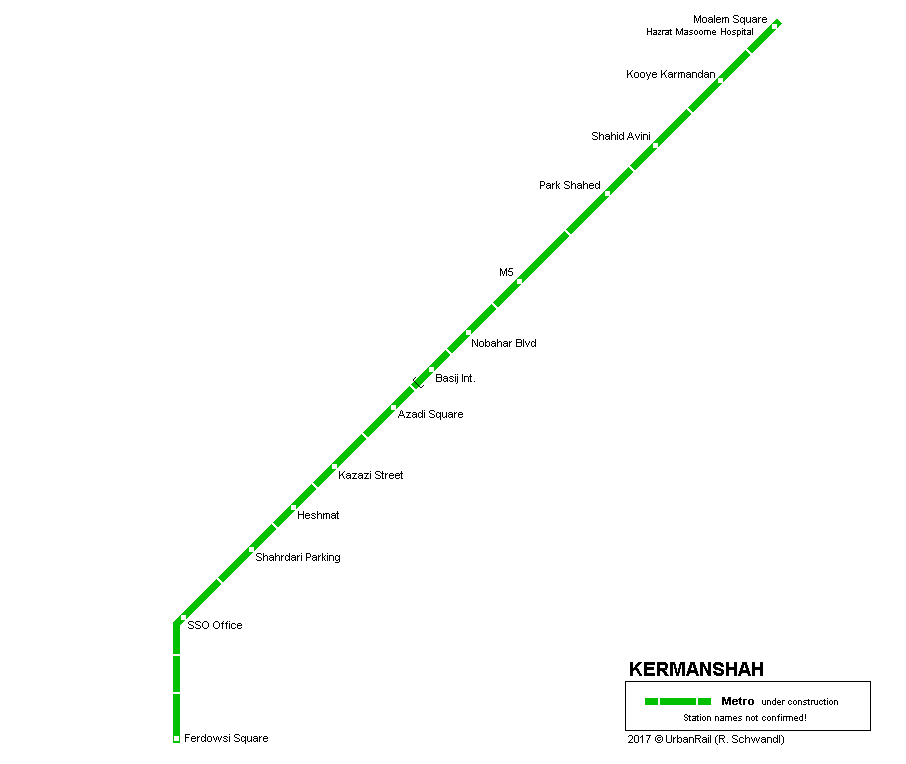 Kermanshah Metro Map