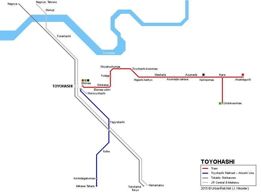 Toyohashi tram streetcar map