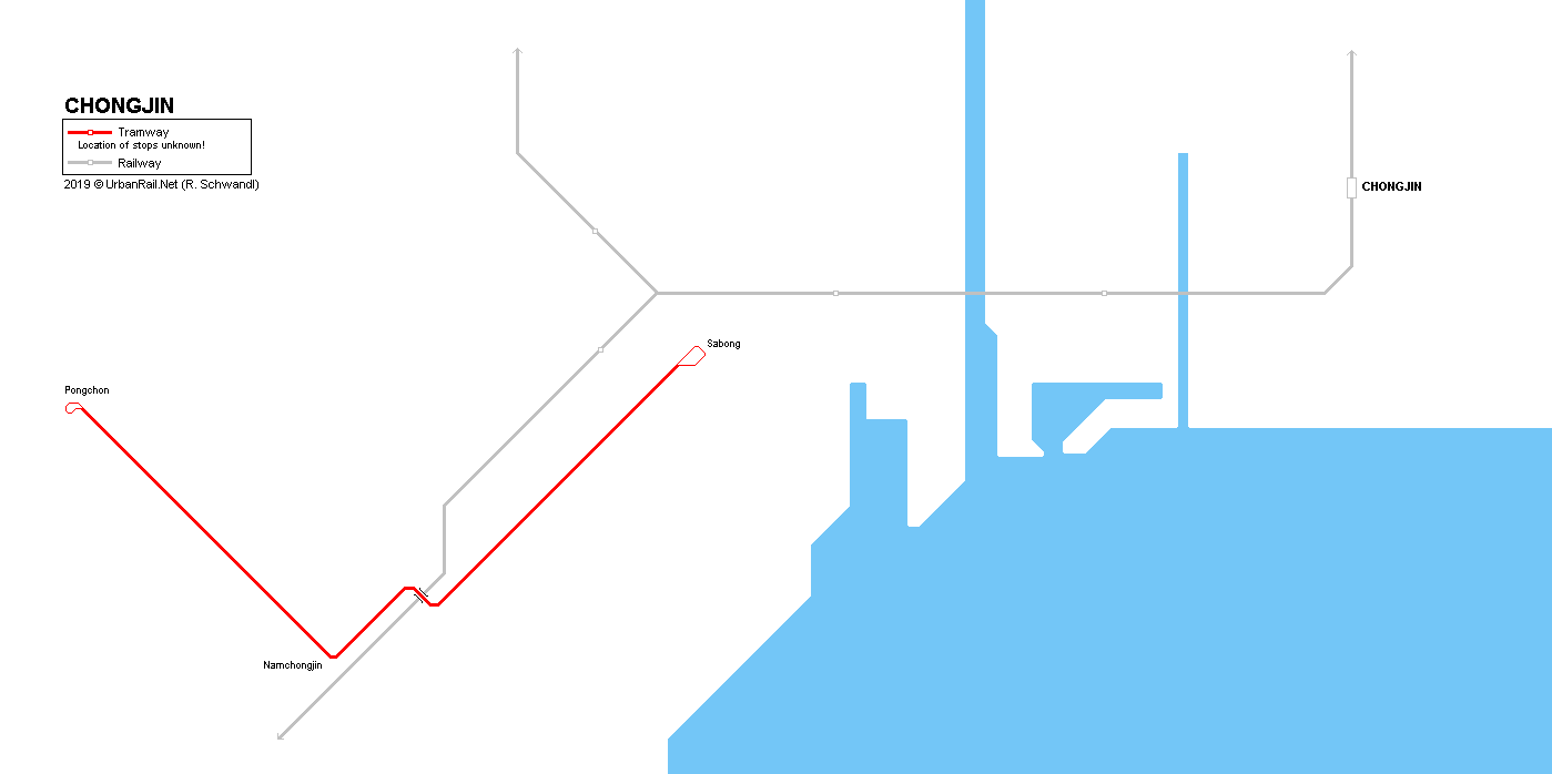 Chongjin tram map