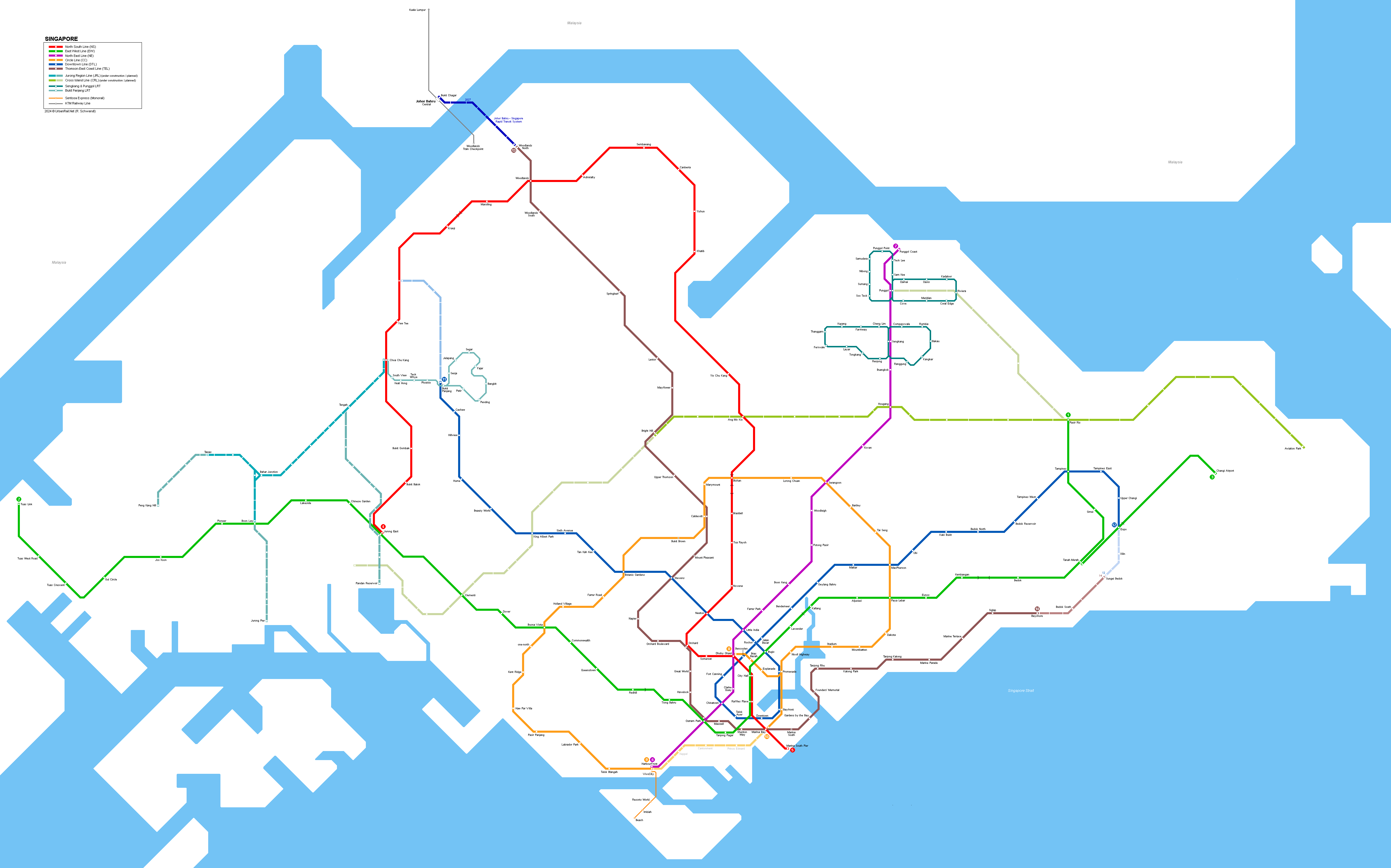 Singapore MRT LRT map