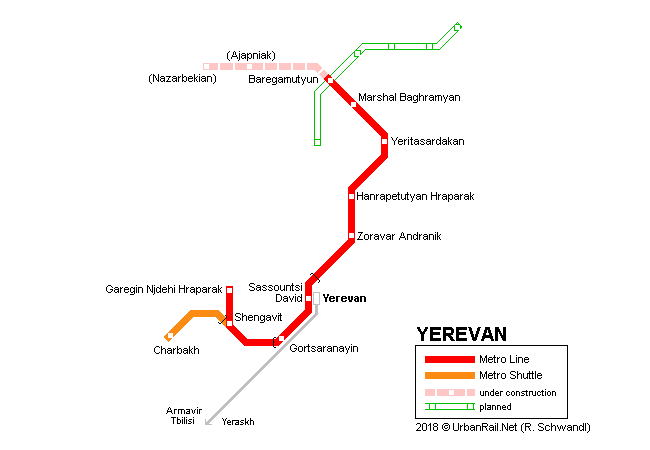 Yerevan Metro Map