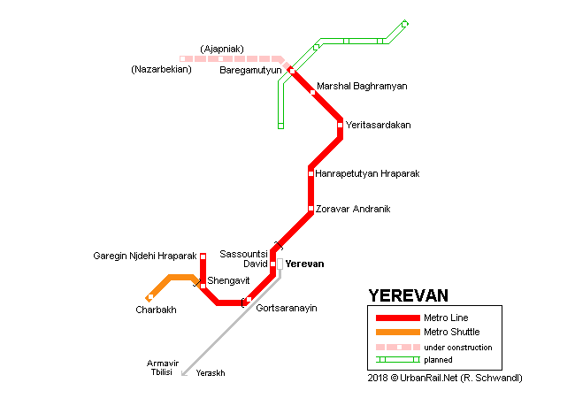 Map of Armenia, Yerevan - Asia